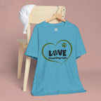 Dog Mom Love T-Shirt — "LOVE Proud Dog Mom" Heart Paw Tee
