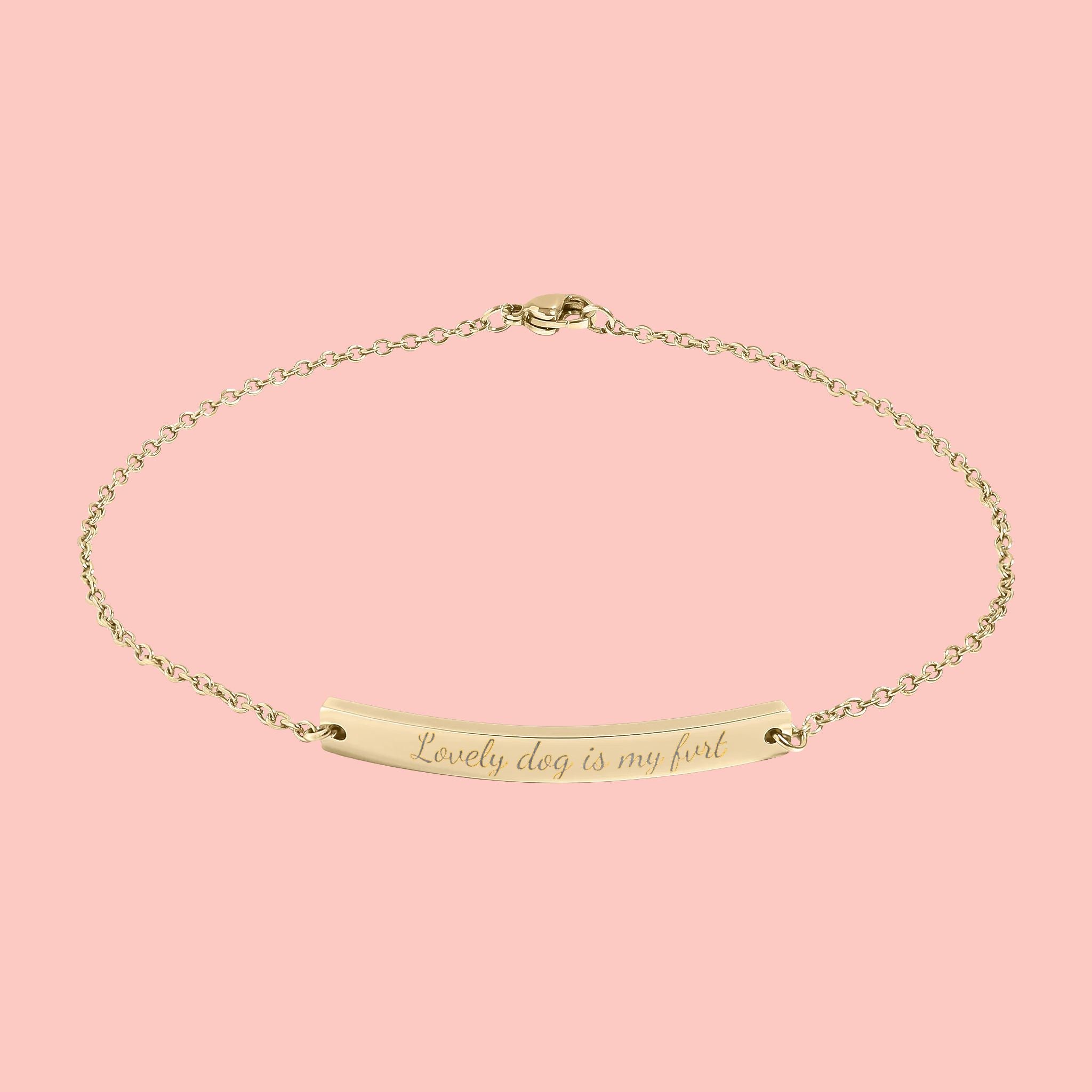 Engravable Curved Bar Anklet — Personalized Minimalist Anklet