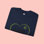 Dog Mom Heart Crewneck Sweatshirt — "LOVE Proud Dog Mom" Graphic