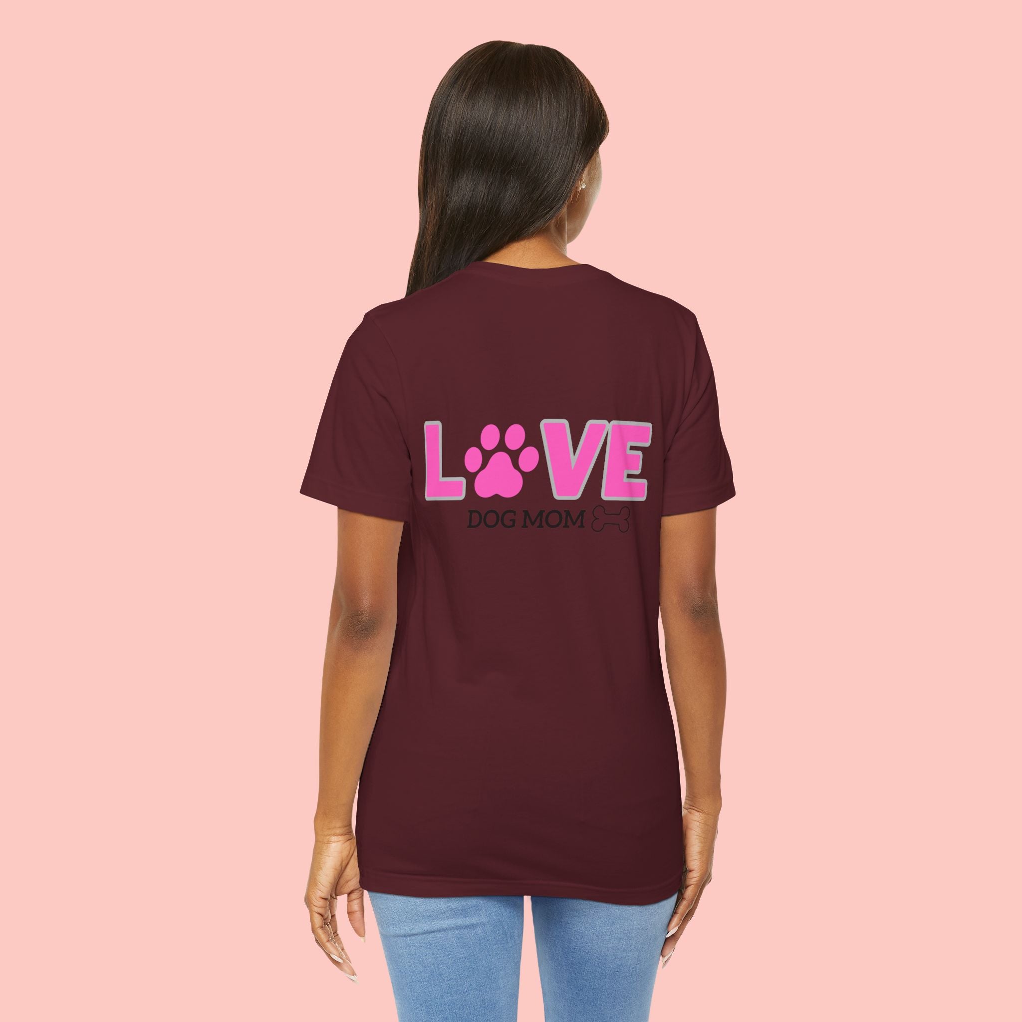 Dog Mom Love T-Shirt — "LOVE" Paw Graphic Tee