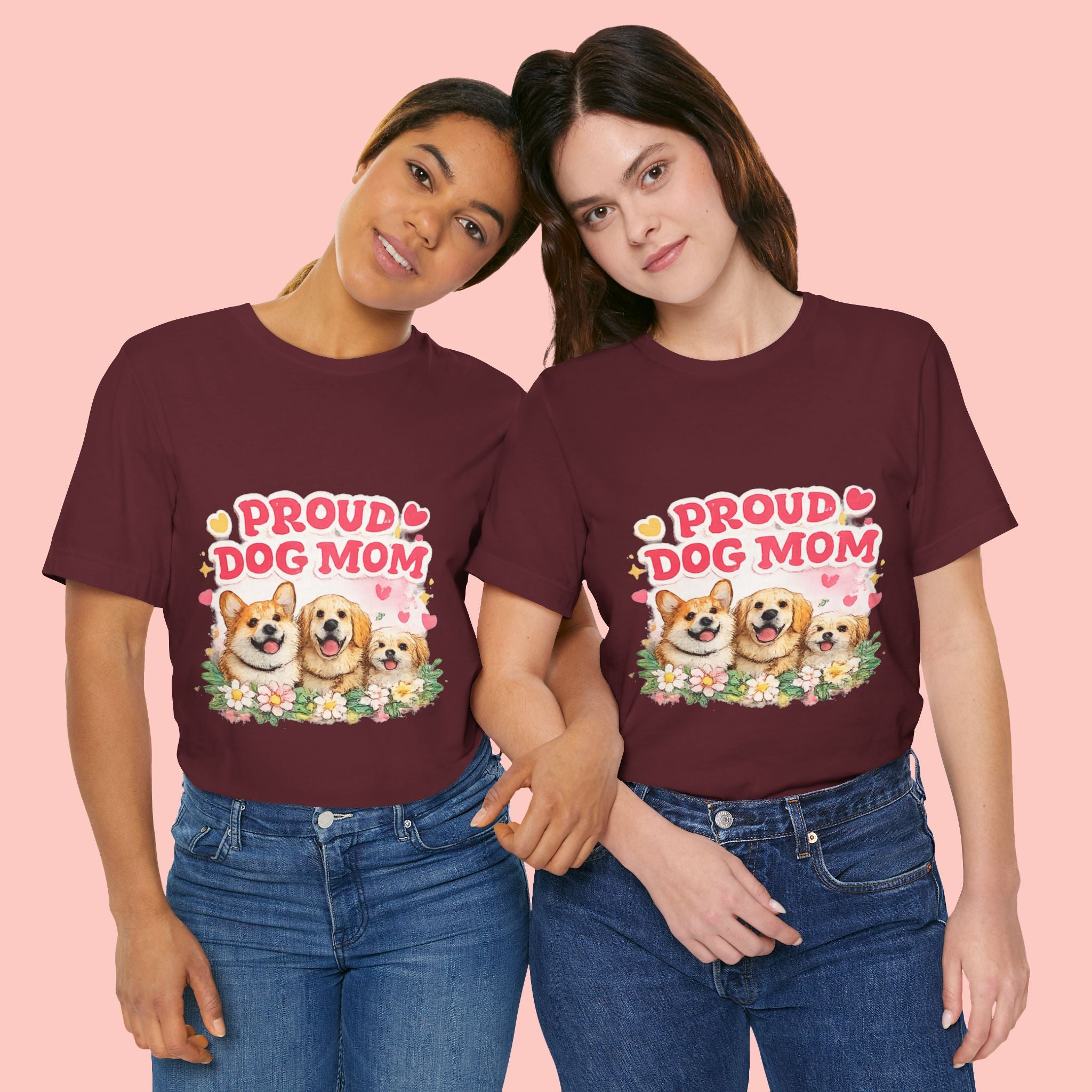 Proud Dog Mom T-Shirt — Cute Corgi & Golden Retriever Floral Tee for Pet Lovers
