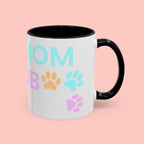 Dog Mom Club Accent Coffee Mug – Colorful Paw Print 11/15oz