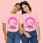 All Smiles Mom's Rules T-Shirt — Cute Pink Dog Graphic Tee for Moms & Pet Lovers