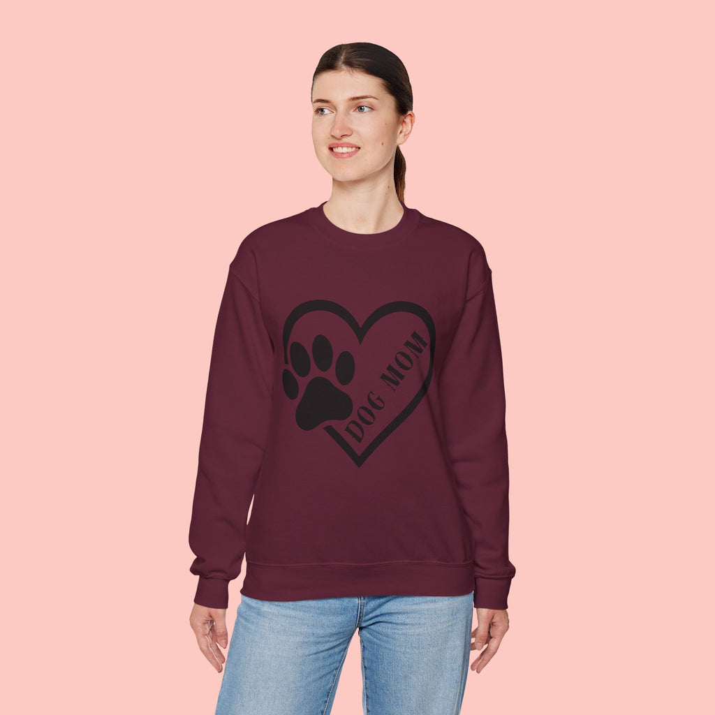 Dog Mom Heart Paw Crewneck Sweatshirt