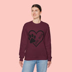 Dog Mom Heart Paw Crewneck Sweatshirt
