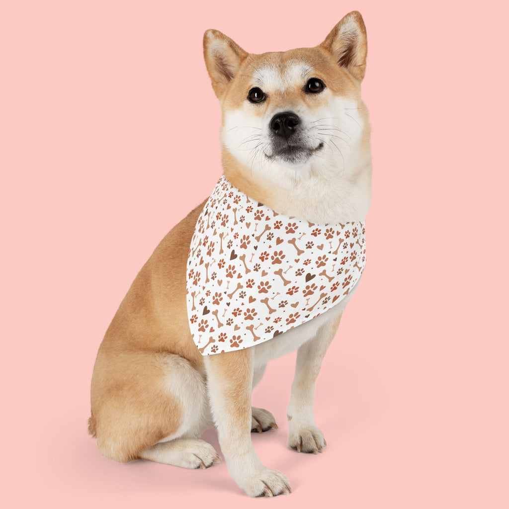 Floral Paw Print Pet Bandana Collar — Cute Spring Dog & Cat Accessory