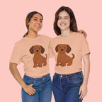 Dachshund Puppy Graphic T-Shirt — Cute Brown Dog Tee