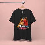 Dog Mom T-Shirt - Cute Woman Hugging Golden Retriever Tee