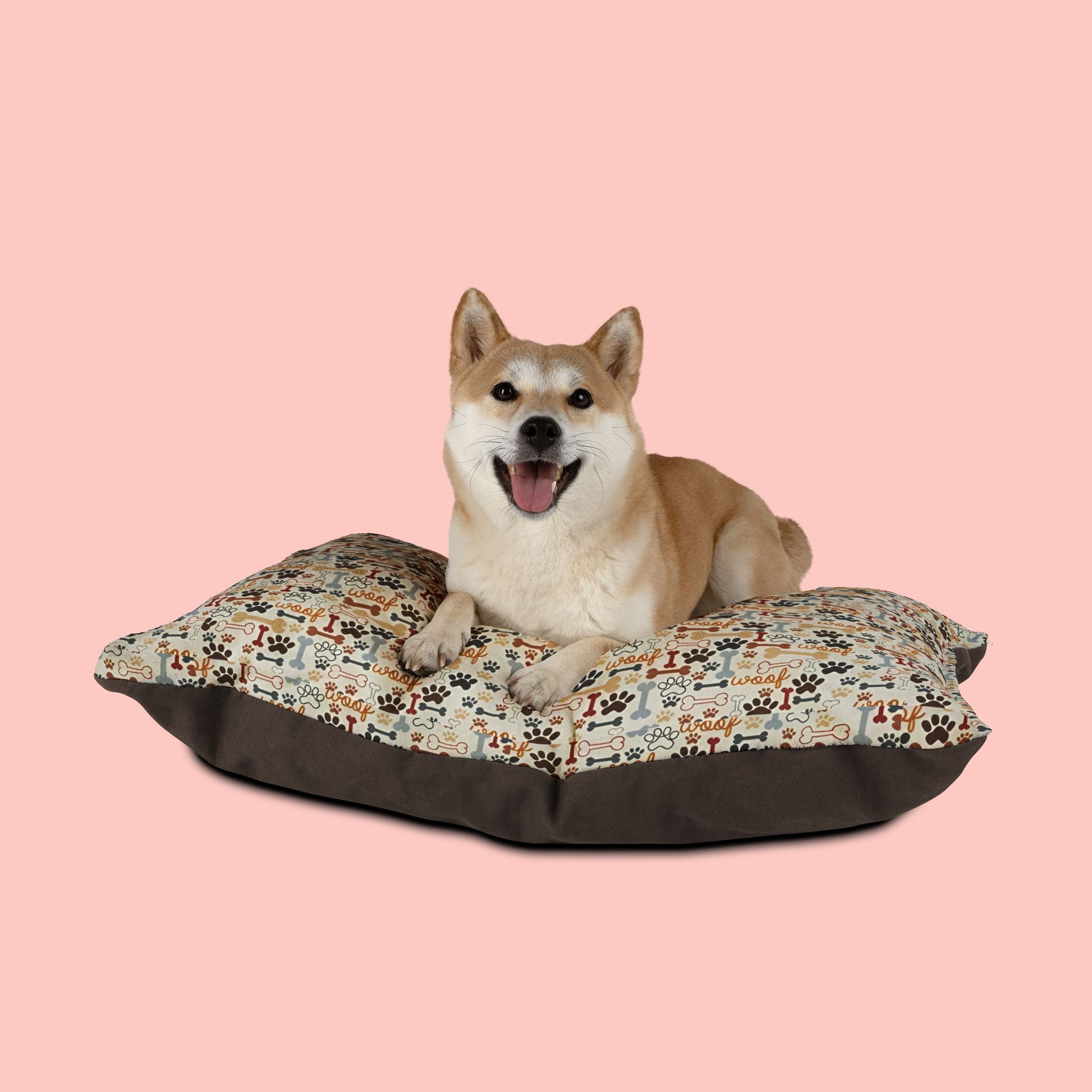 Paw Prints & Bones Pet Bed — Cozy Dog & Cat Cushion