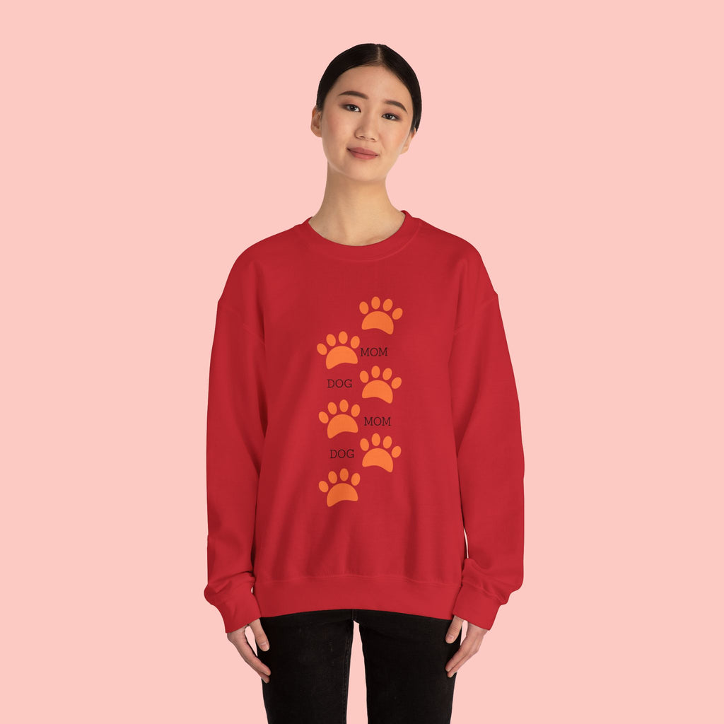 Dog Mom Paw Print Sweatshirt — Cute Pet Lover Crewneck