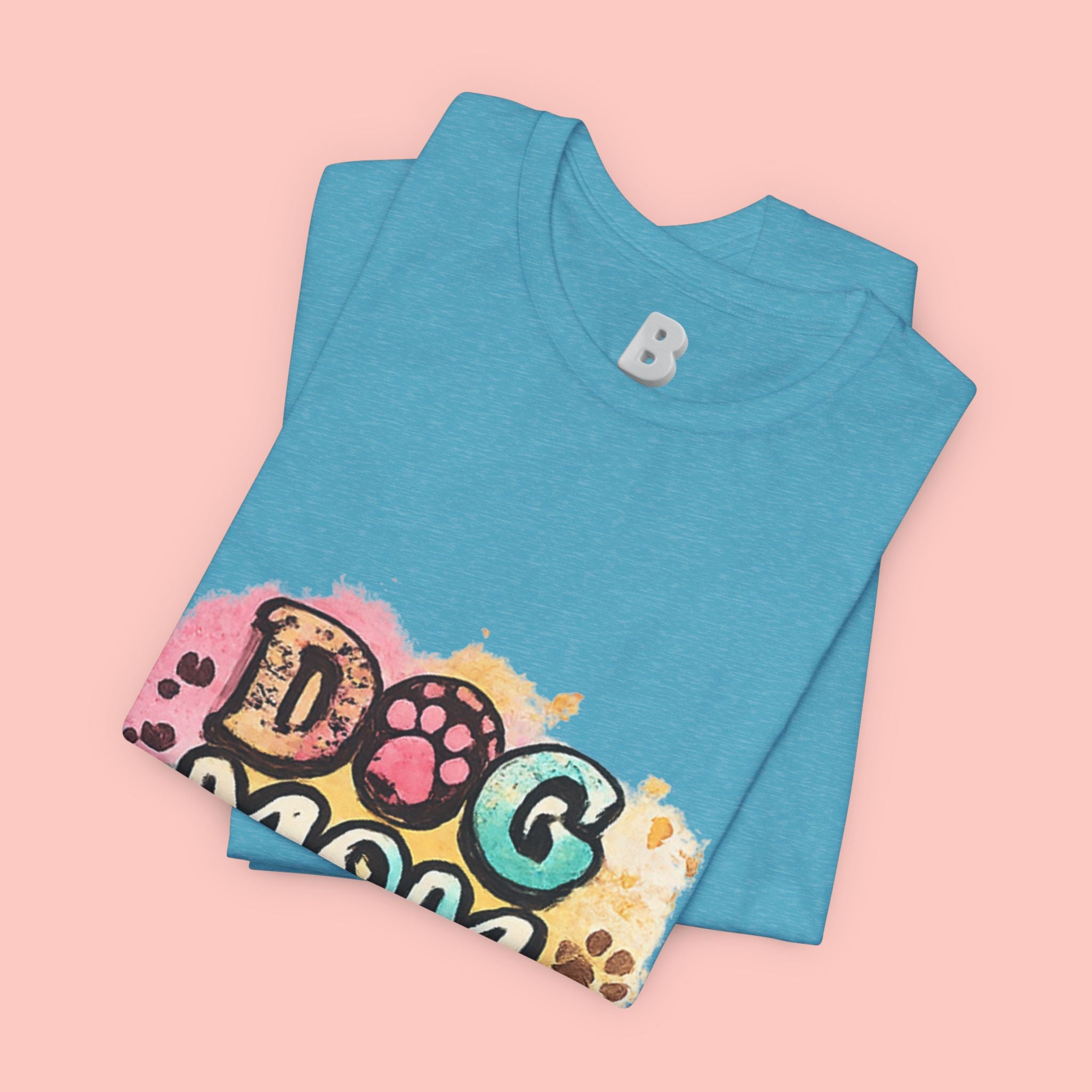 Dog Mom T-Shirt — Colorful Paw Print Graphic Tee for Pet Lovers