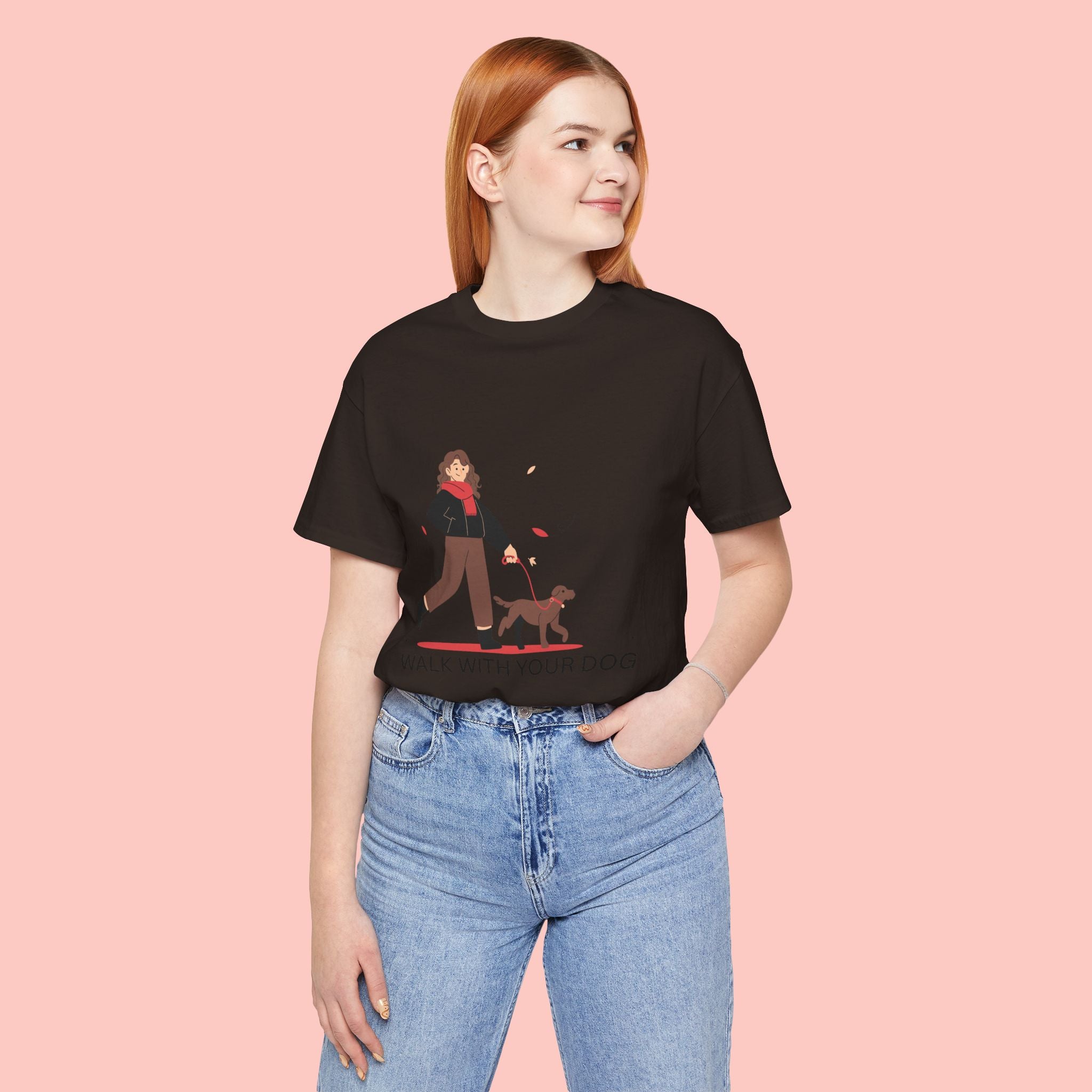Walk With Your Dog Tee — Cute Dog Walking Graphic T-Shirt