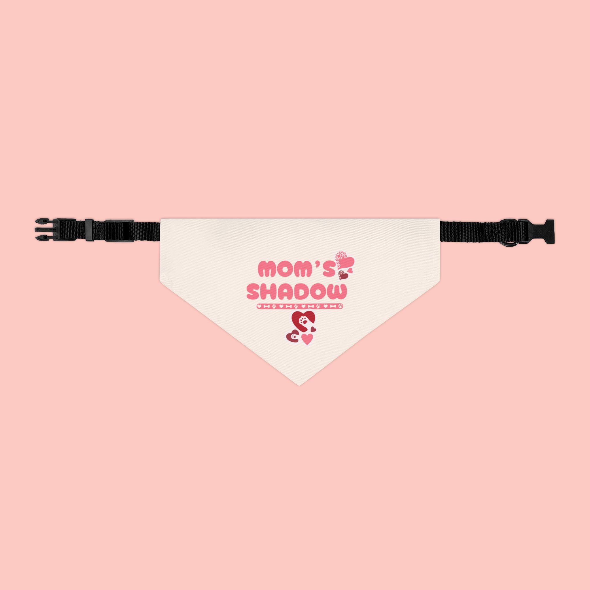 Mom's Shadow Pet Bandana Collar - Cute Pink Paw Print Dog Scarf