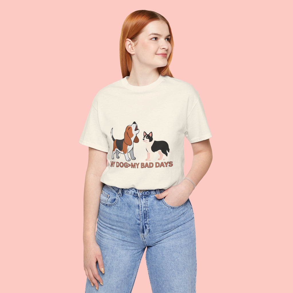 My Dog > My Bad Days T‑Shirt — Cute Beagle & Corgi Graphic Tee for Dog Lovers