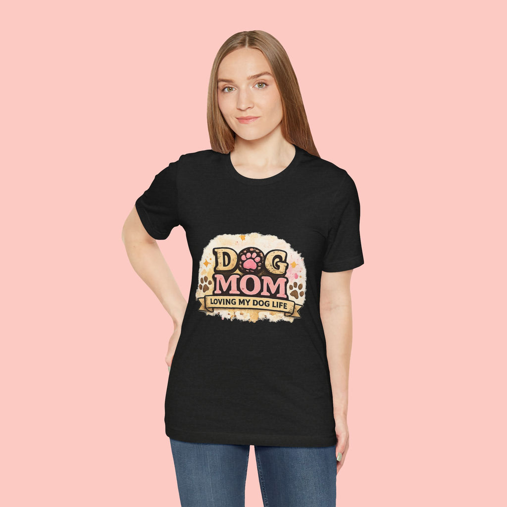 Dog Mom T-Shirt – "Loving My Dog Life" Cute Paw Print Tee for Pet Moms