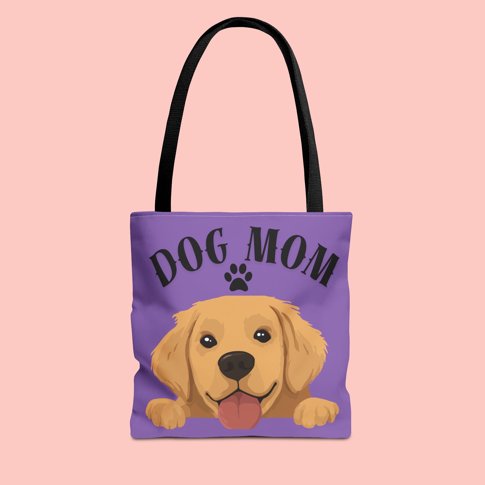 Dog Mom Tote Bag — Cute Golden Retriever Paw Print All-Over-Print Tote
