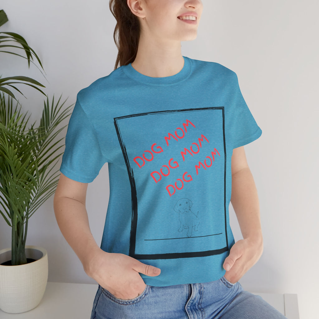 Dog Mom Graphic Tee — 'Dog Mom Dog Mom Dog Mom' Casual Pet Lover T-Shirt