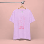 Dog Mom T‑Shirt – Minimal Pink Line Art Dog Tee