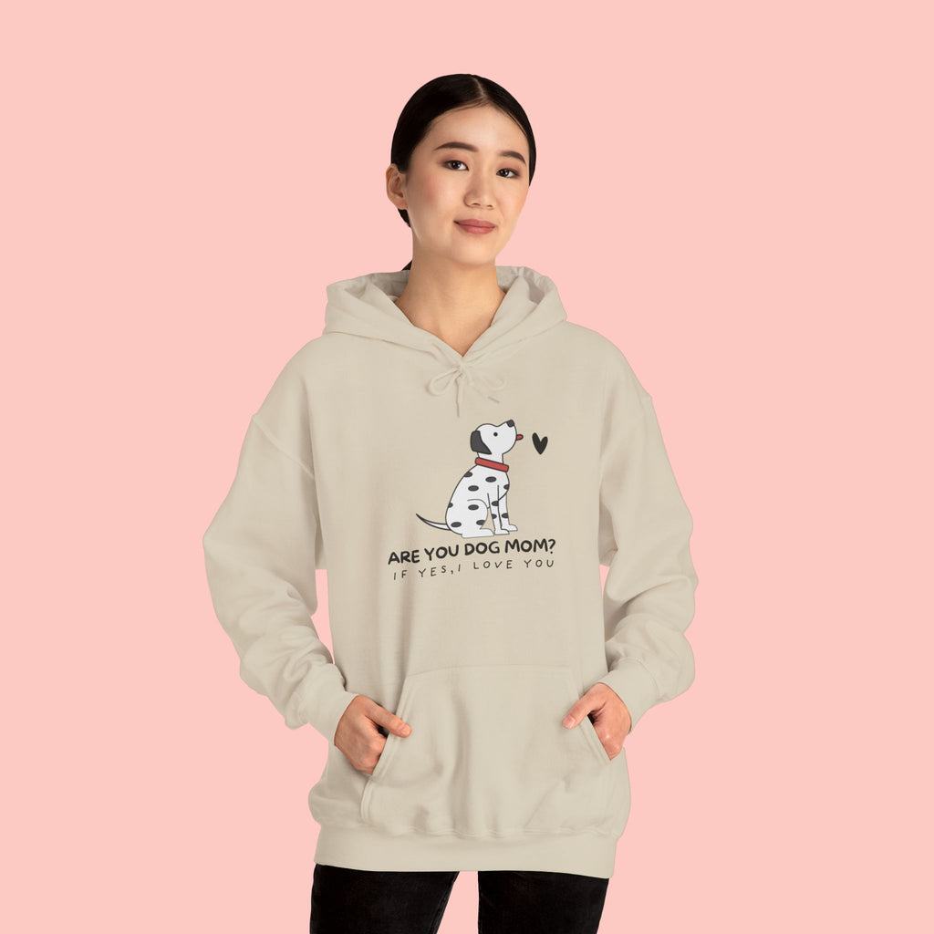 Dog Mom Hoodie — 'Are You Dog Mom?' Cute Dalmatian Graphic Pullover