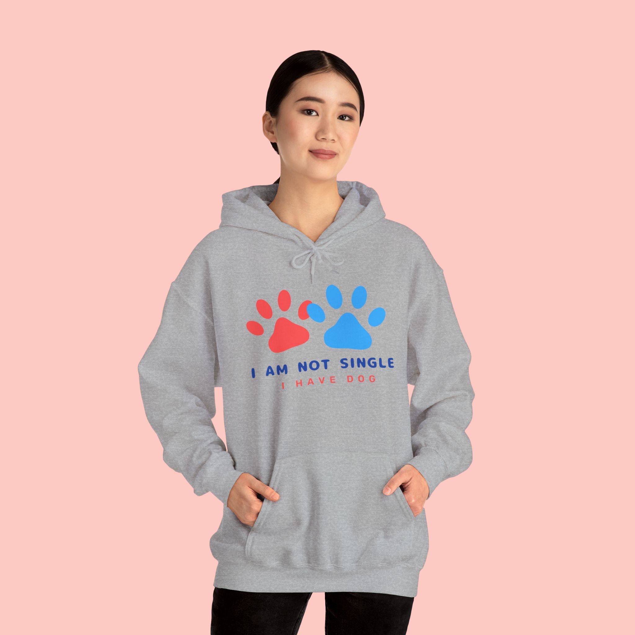 Dog Mom Hoodie – “I Am Not Single I Have Dog” Paw Print Hoodie
