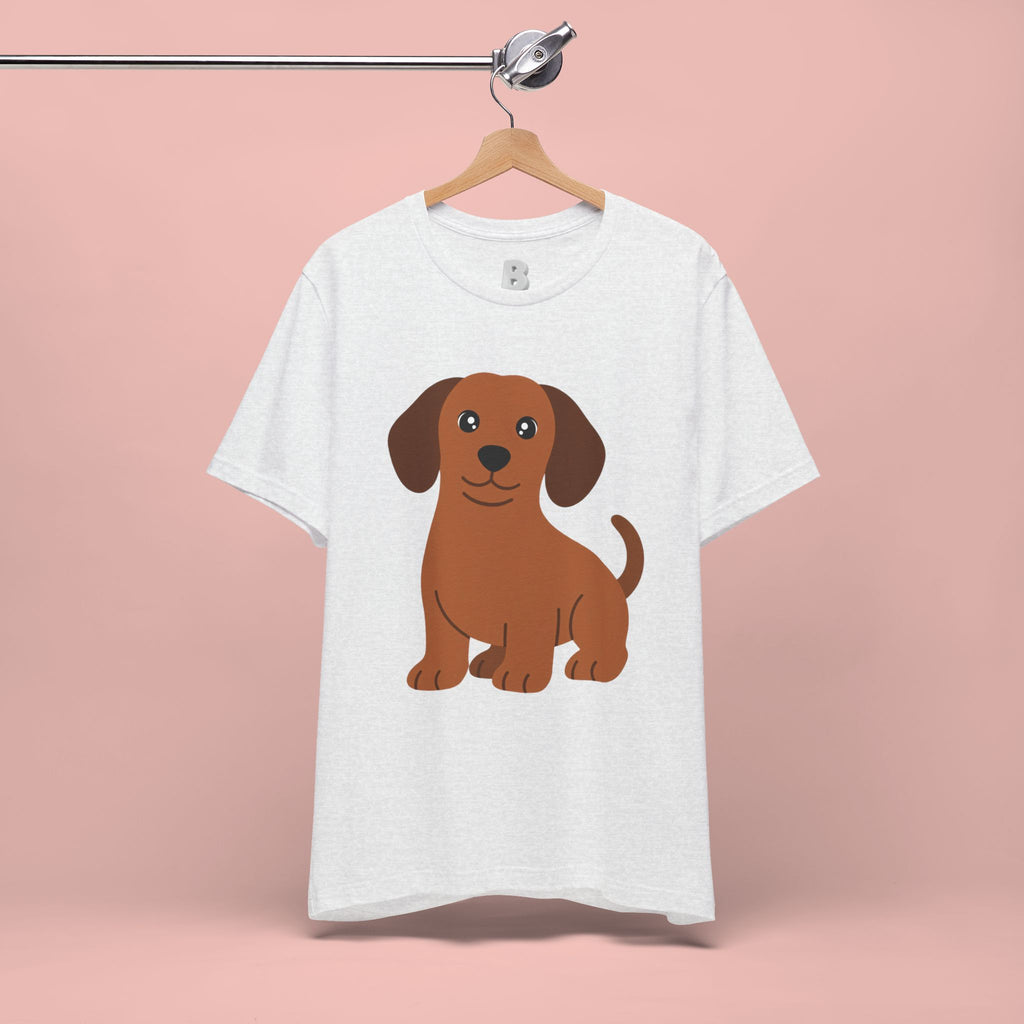 Dachshund Puppy Graphic T-Shirt — Cute Brown Dog Tee