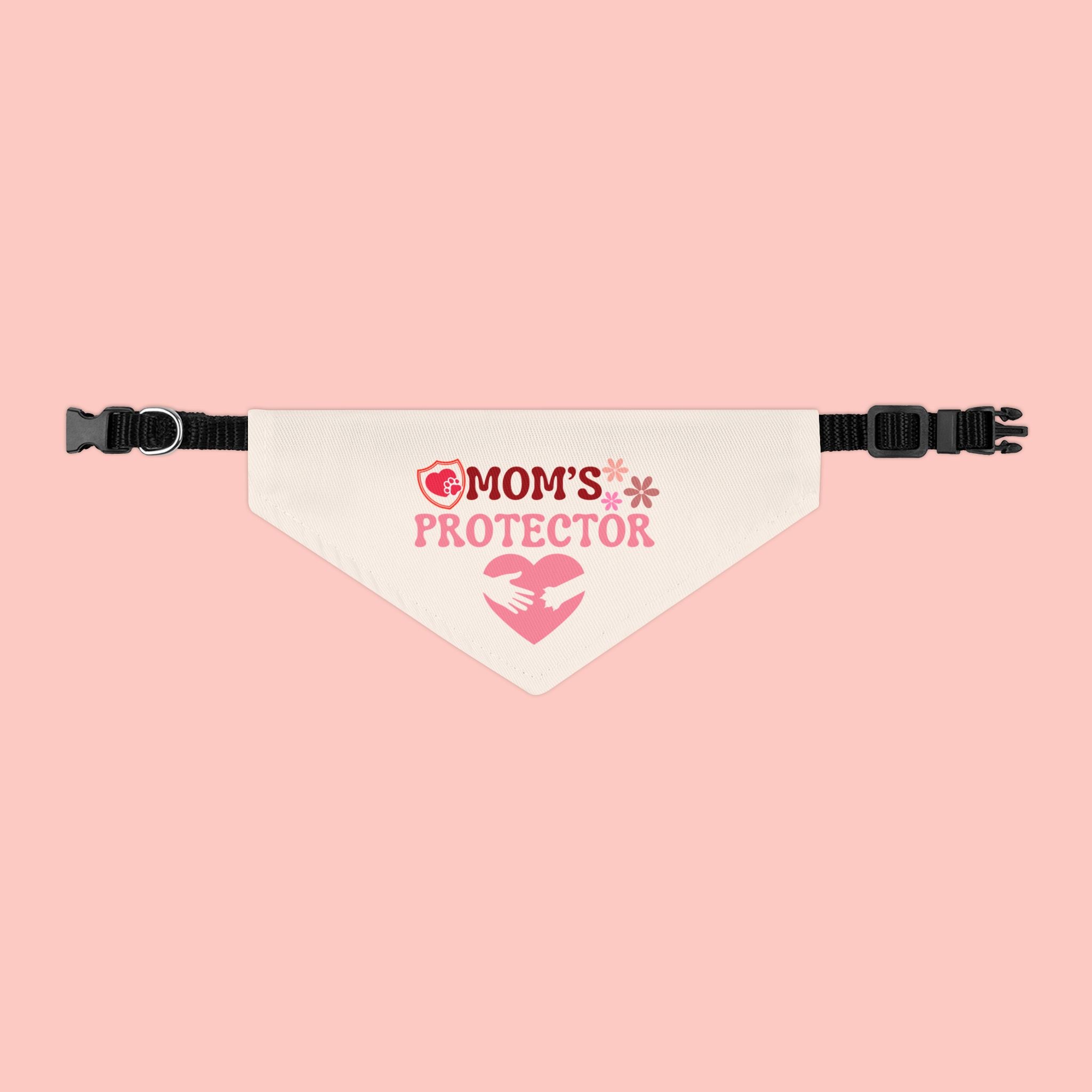 Mom's Protector Pet Bandana Collar — Pink Heart Dog Bandana for Moms