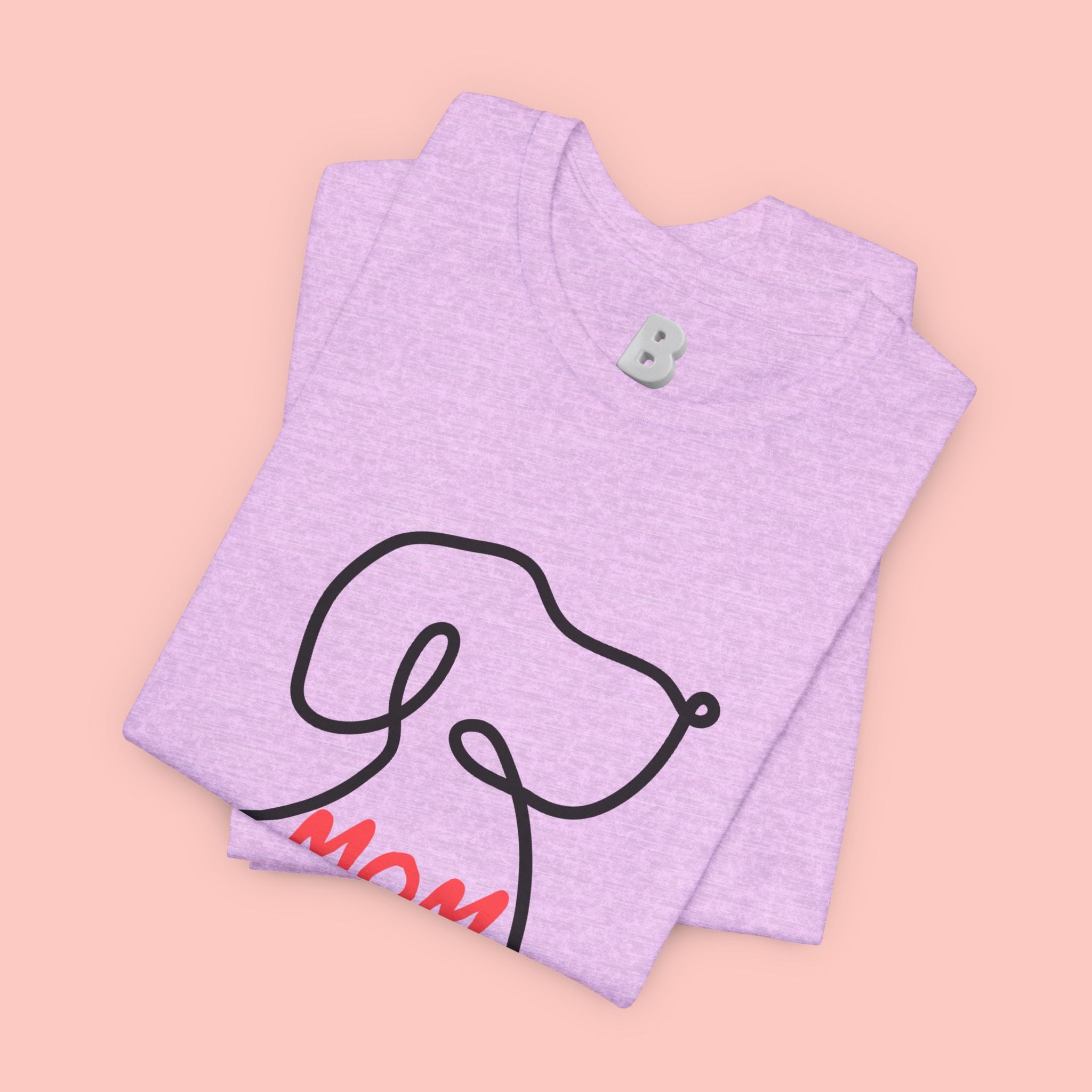 Mom Dog T-Shirt — Minimal Line Art Puppy Tee for Dog Moms, Mother's Day Gift