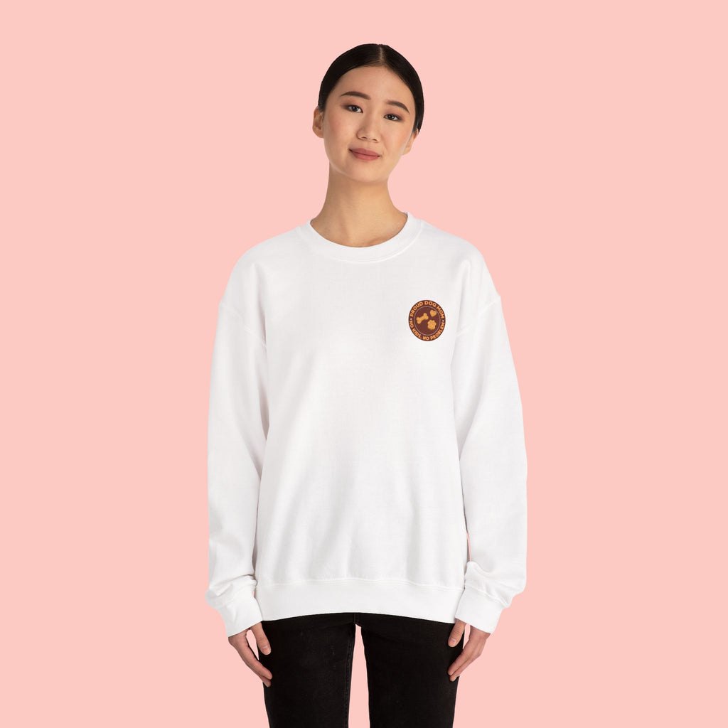 Proud Dog Mom Crewneck Sweatshirt — “No Kids, No Problem” Graphic