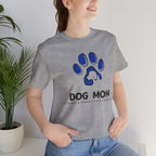 Dog Mom T-Shirt – Blue Paw Graphic "Dog Mom: It's Not a Hobby, It's a Lifestyle"