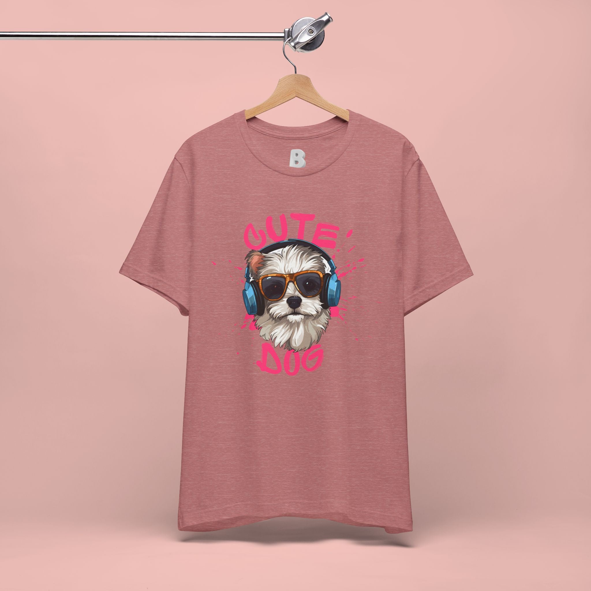 Cute Dog Tee — Headphones Puppy Graphic T-Shirt
