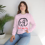Dog Mom Crewneck Sweatshirt — "First My Dog, Then Everything" Cute Sketch Pup Tee