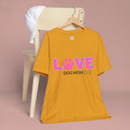 Love Dog Mom T-Shirt — Pink Paw Graphic Tee
