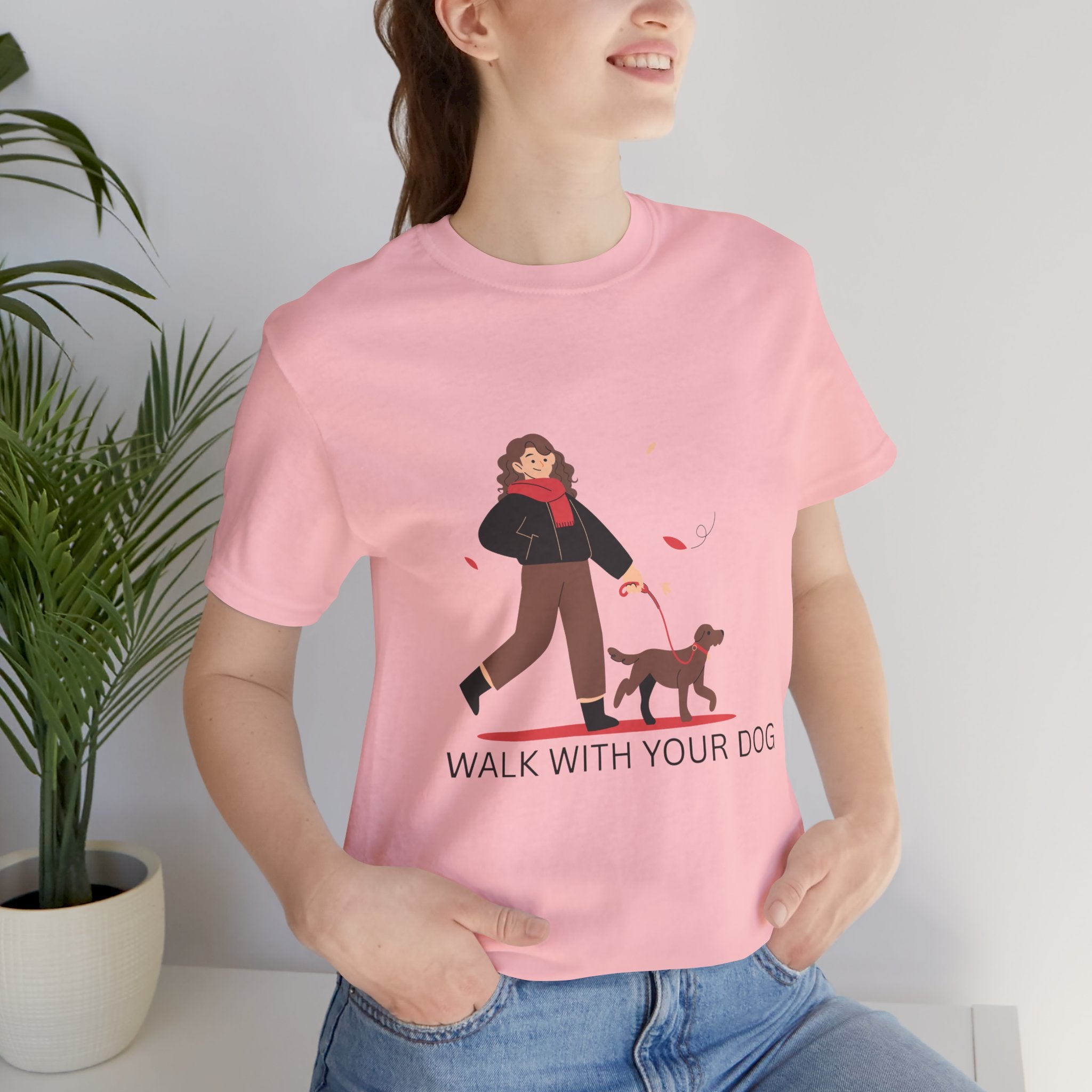 Walk With Your Dog Tee — Cute Dog Walking Graphic T-Shirt