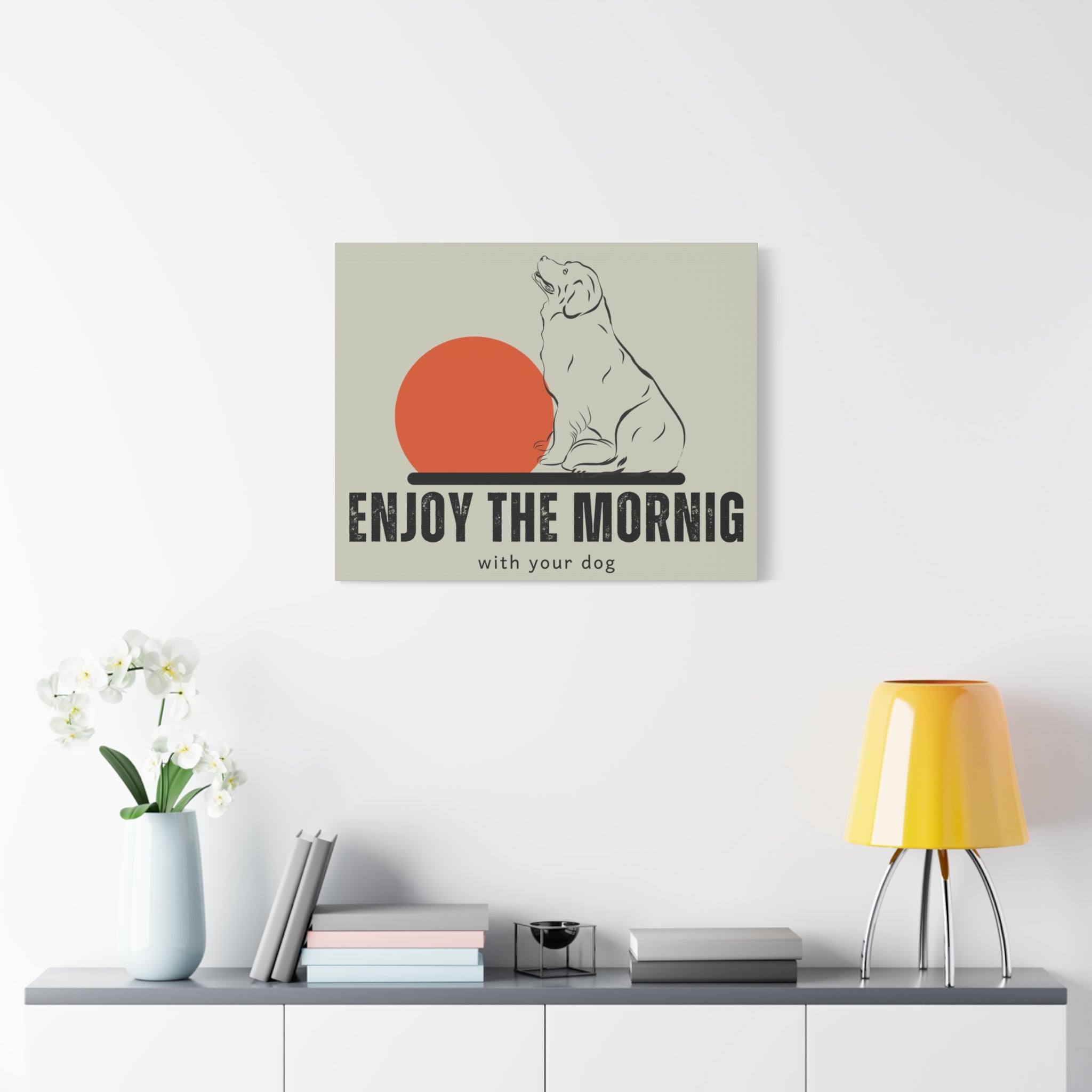 Enjoy the Morning with Your Dog Canvas