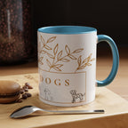 I Love Dogs Accent Coffee Mug — Gold Leaf Dog Lover Ceramic Mug (11oz & 15oz)