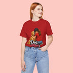 Dog Mom T-Shirt - Cute Woman Hugging Golden Retriever Tee
