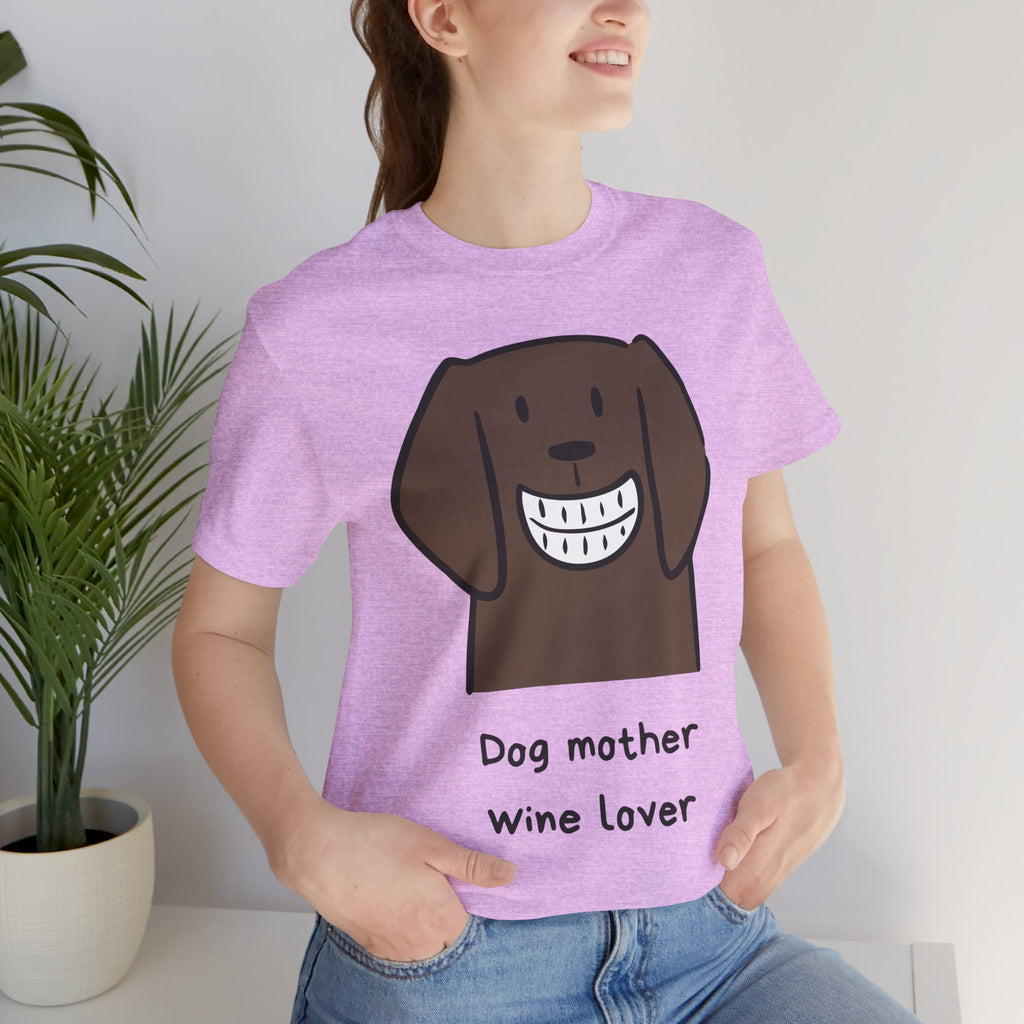 Dog Mother Wine Lover T-Shirt — Cute Cartoon Dog Graphic Tee