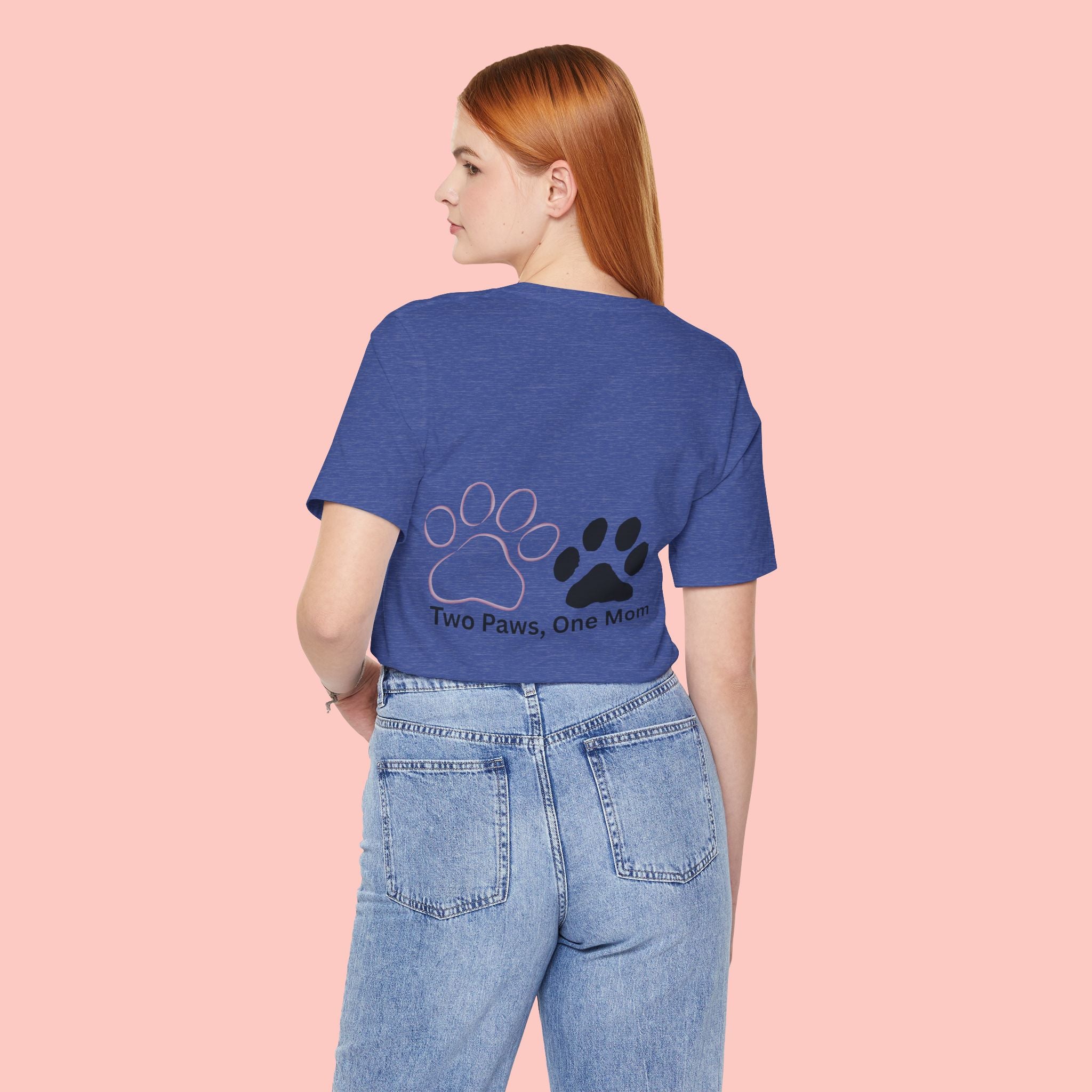 T-Shirt — “Two Paws, One Mom” Paw Print Mom Tee