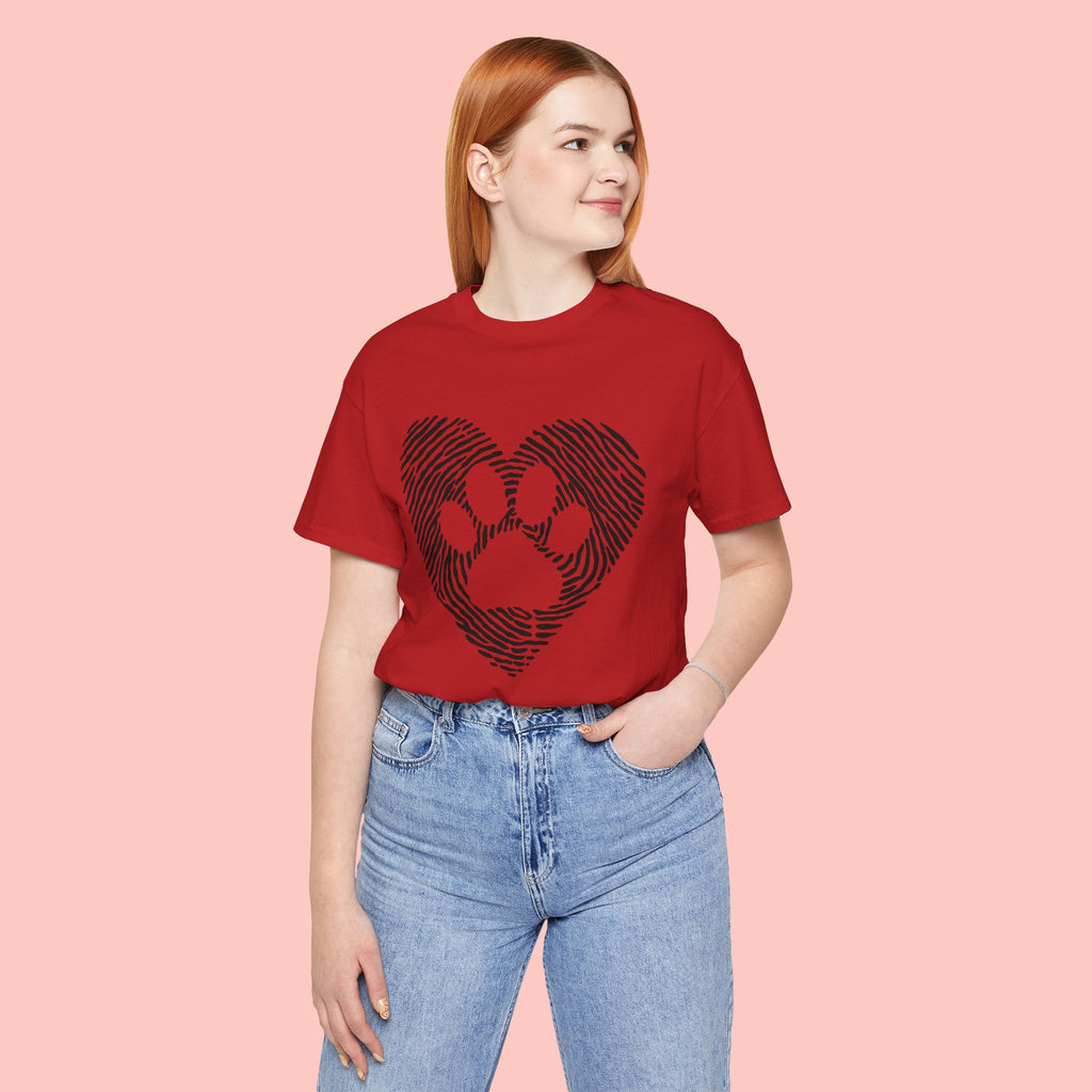 Fingerprint Heart Paw T-Shirt — Dog Paw Love Tee