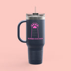 40oz Insulated Travel Mug — 'Groovy Mom' Pink Retro Design