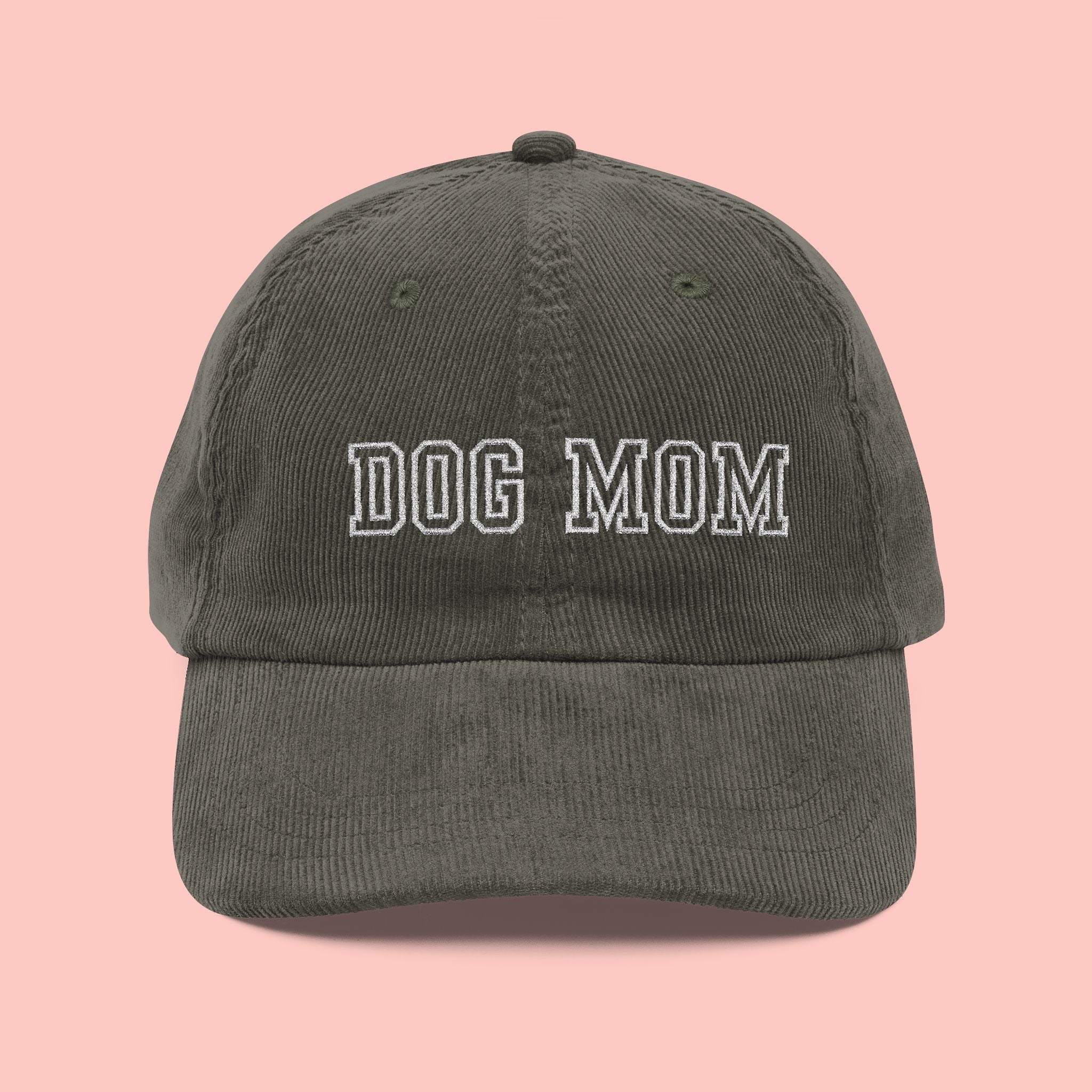 Dog Mom Corduroy Cap — Vintage Embroidered Baseball Hat