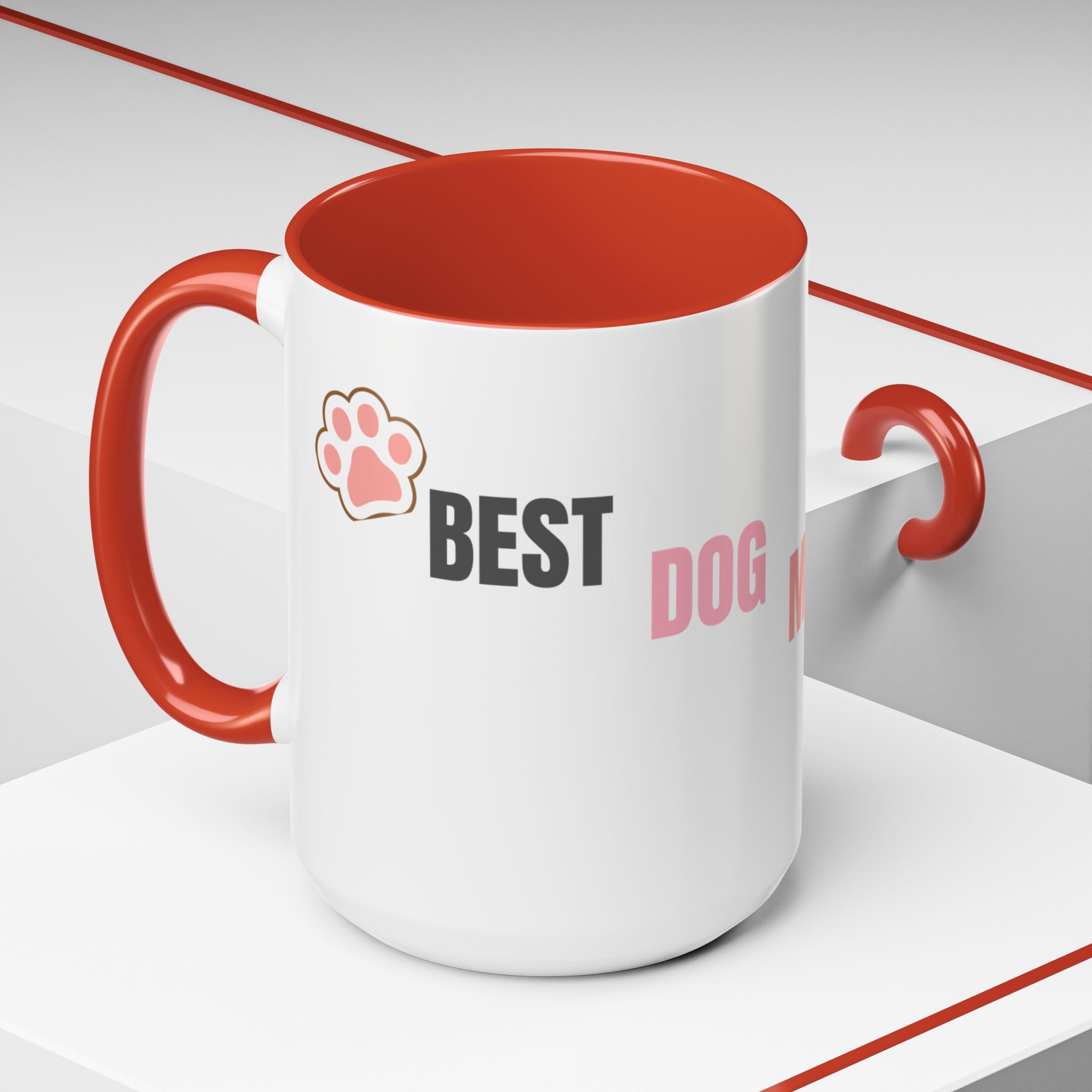 Dog Mom Coffee Mug — Best Dog Mom Ever Accent Ceramic Mug (11oz & 15oz)