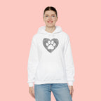 Heart Paw Print Hoodie — Dog Lover Heart Paw Graphic Sweatshirt