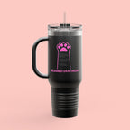 40oz Insulated Travel Mug — 'Groovy Mom' Pink Retro Design