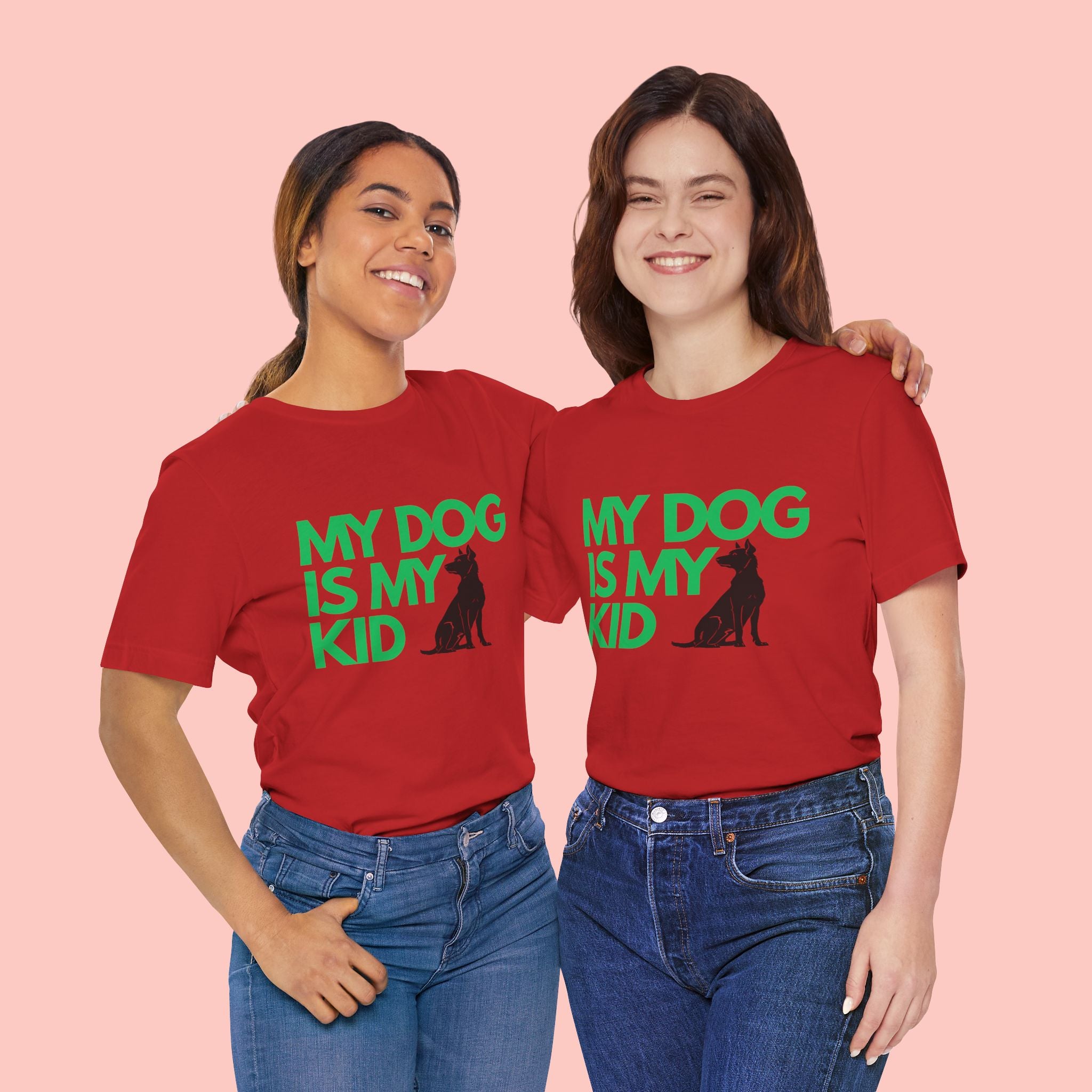My Dog Is My Kid T-Shirt — Funny Pet Mom/Dad Tee with Sitting Dog Graphic