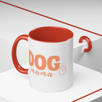 Dog Mama Coffee Mug — Cute Heart Accent Ceramic Mug (11/15 oz)