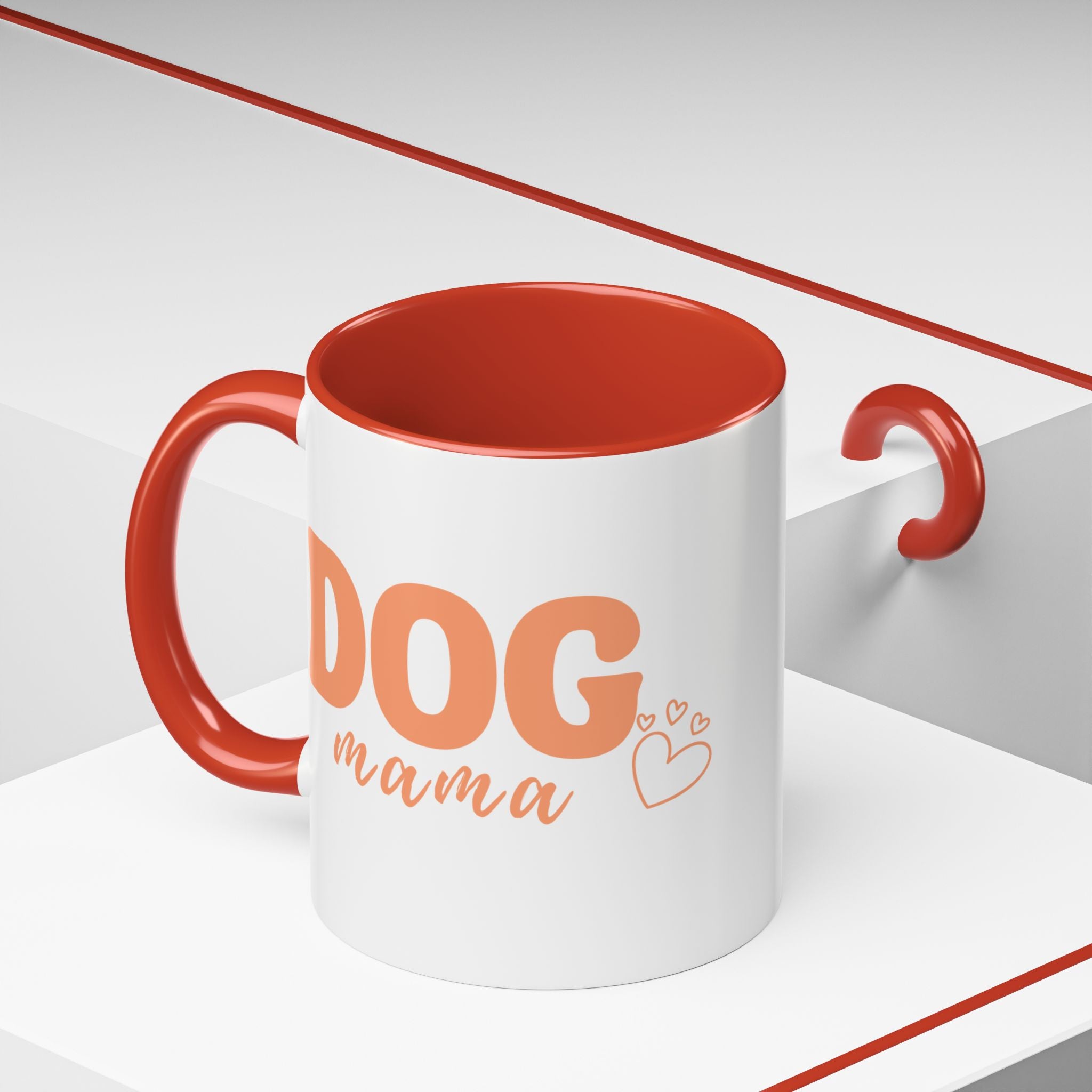 Dog Mama Coffee Mug — Cute Heart Accent Ceramic Mug (11/15 oz)