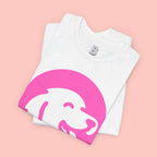 All Smiles Mom's Rules T-Shirt — Cute Pink Dog Graphic Tee for Moms & Pet Lovers