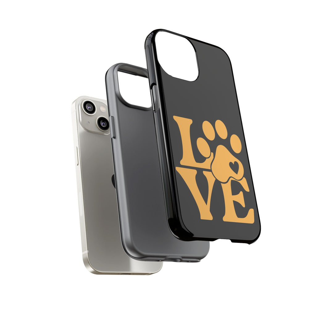 Phone Case — LOVE Paw Print Design (Pet Lover Protective Case)