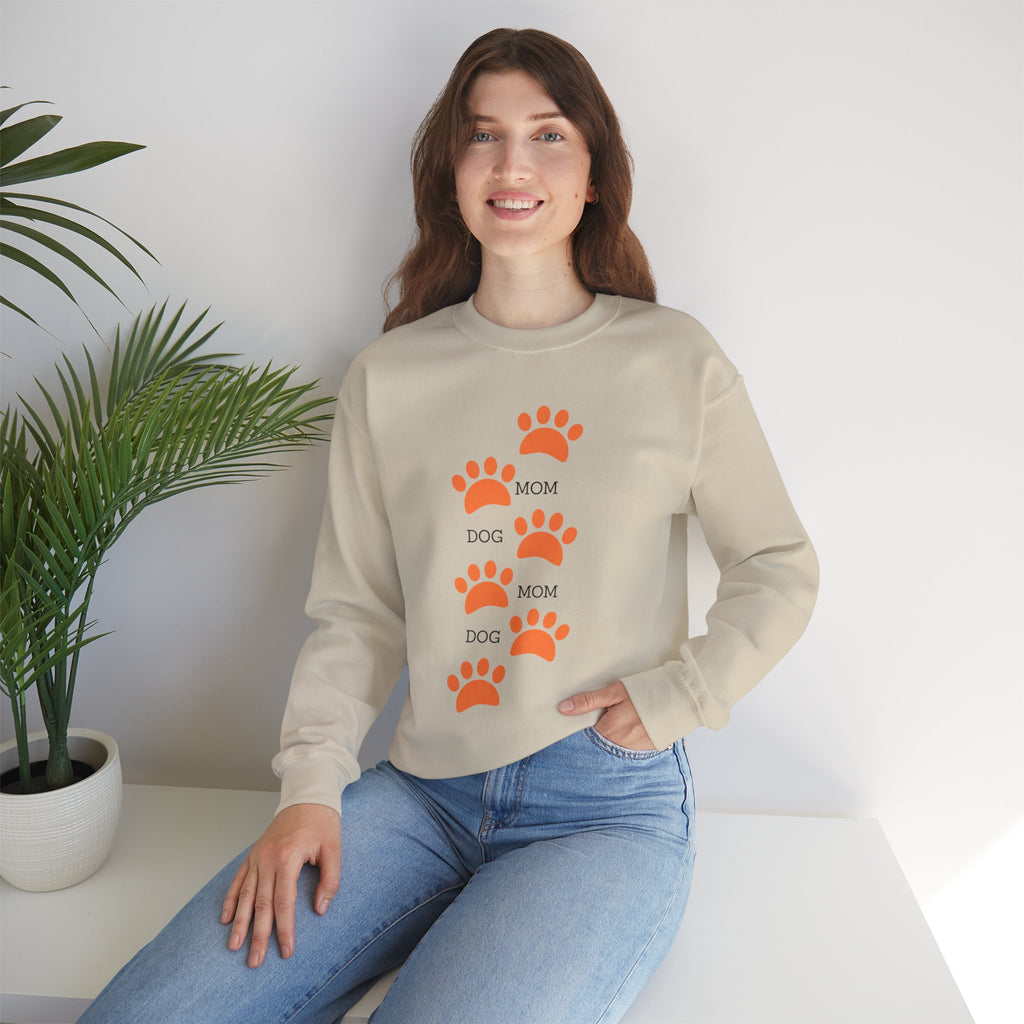 Dog Mom Paw Print Sweatshirt — Cute Pet Lover Crewneck